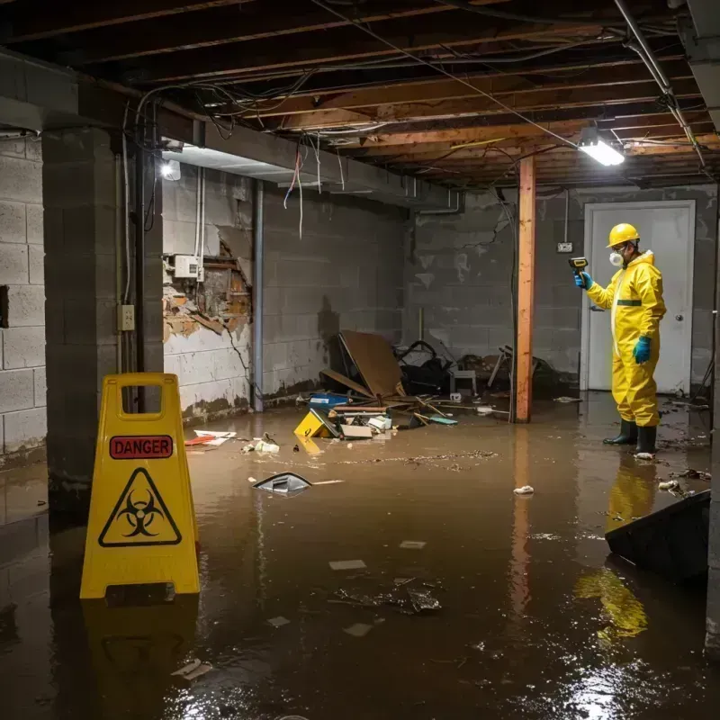 Flooded Basement Electrical Hazard in Ottawa, IL Property